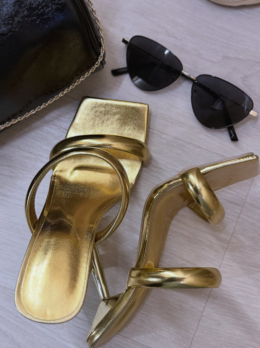 Tamanco Dourado Sculpt