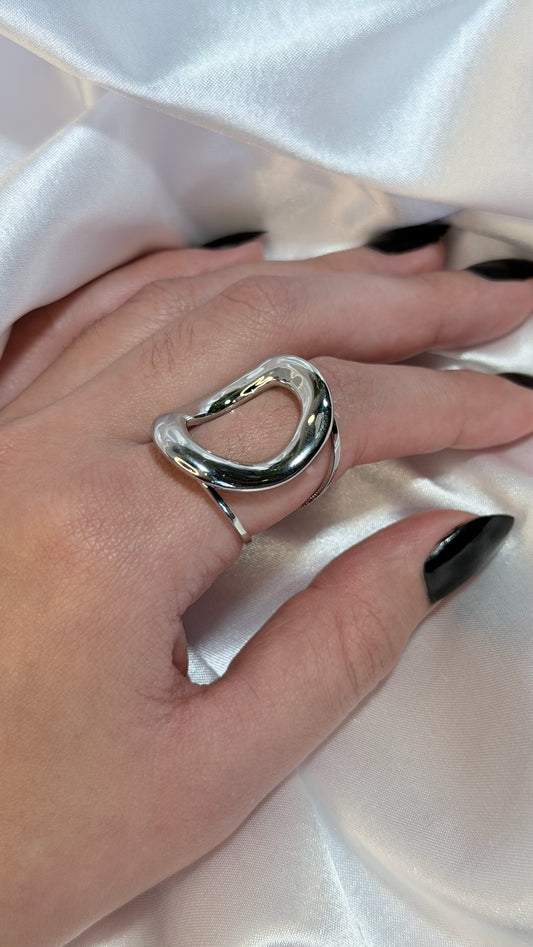 Anel Circular Prateado