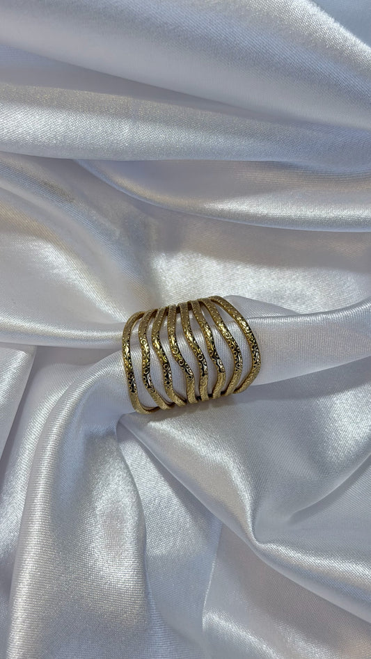 Anel Multifaixas Dourado