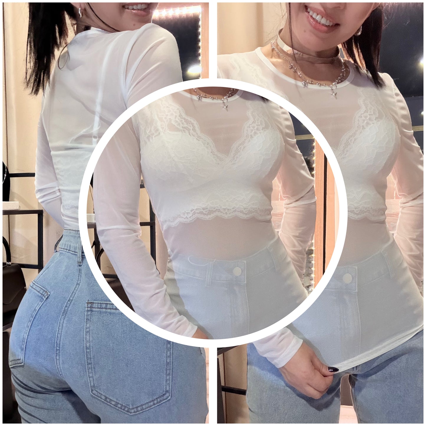 Blusa Tule Off White Kah Modas
