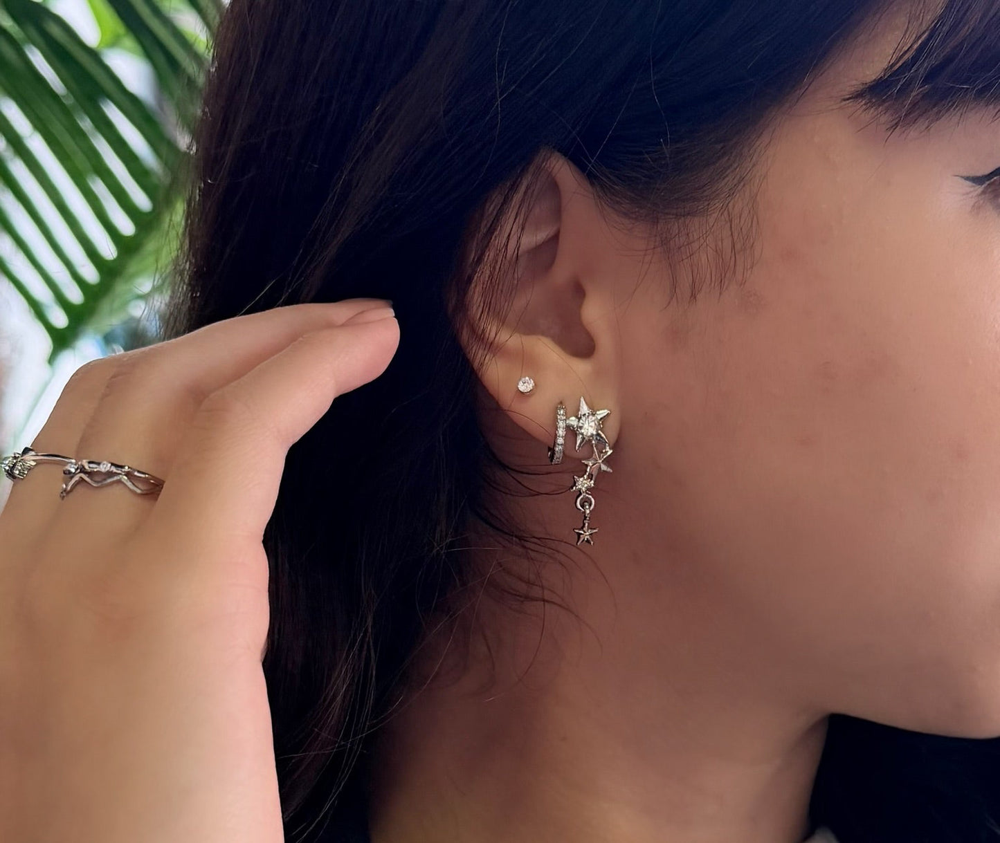 Brincos Estrelas Caindo - Prata