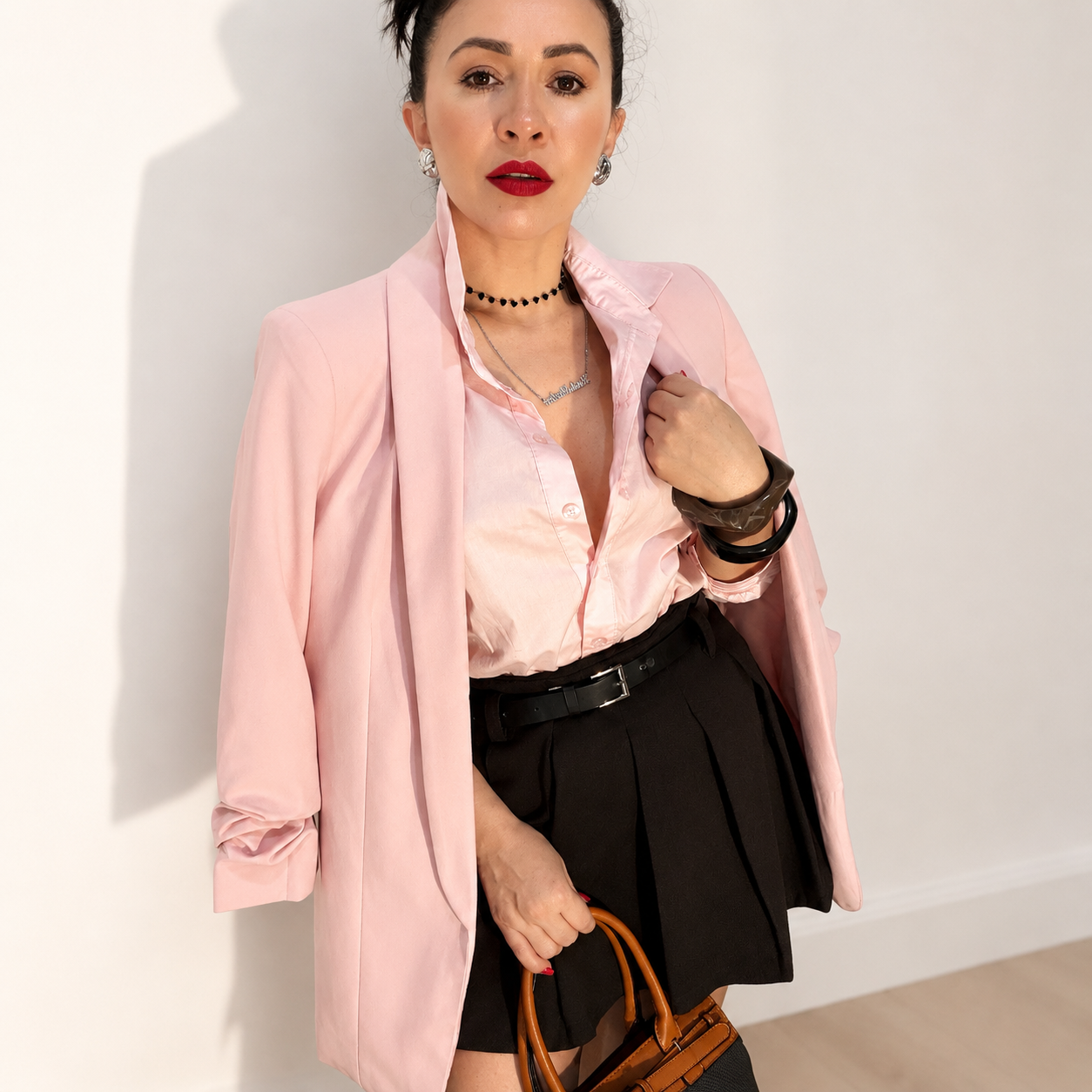 Blazer Alfaiataria Rosa Blush