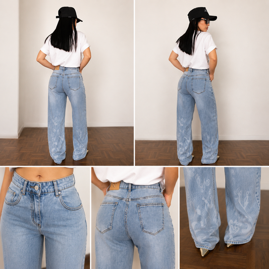 Calça Jeans Wide Leg Aura
