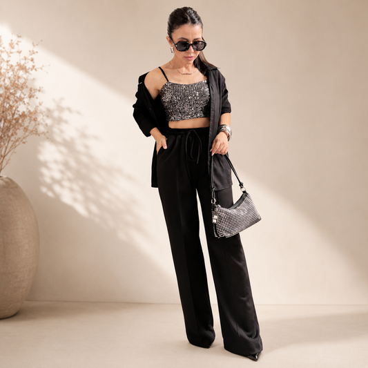 Cropped Shine Preto