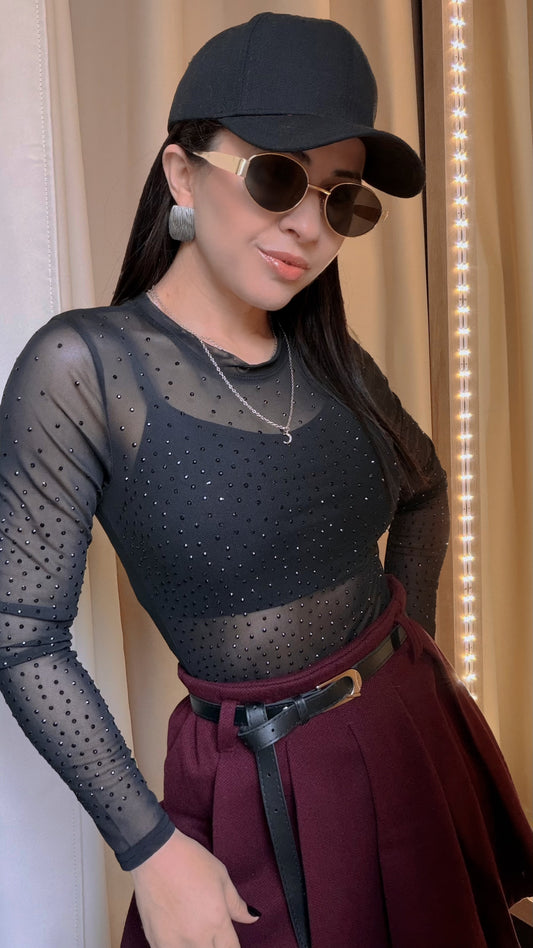 Body Tule com Cristais