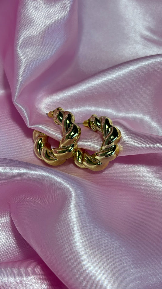 Brinco Argola Dourada Trançada