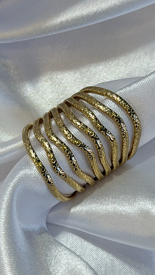 Anel Multifaixas Dourado