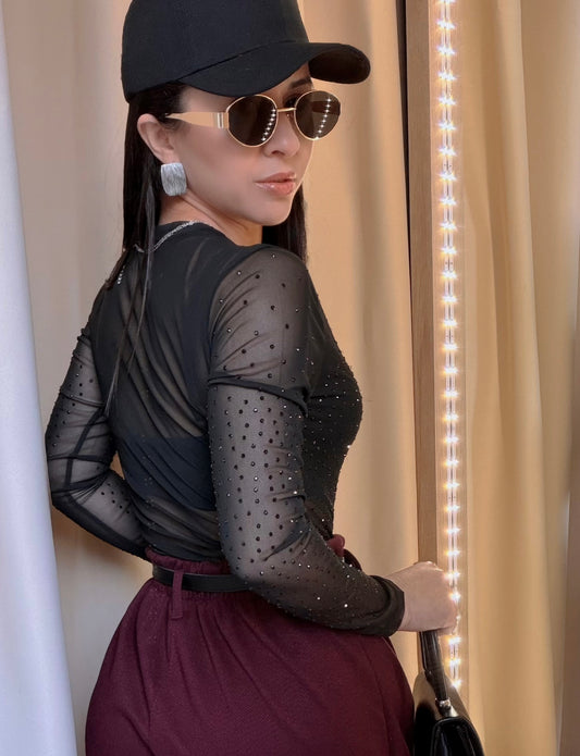 Body Tule com Cristais