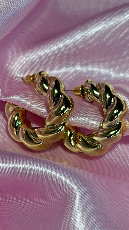 Brinco Argola Dourada Trançada