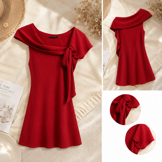 Blusa Laço Cetim Escarlate