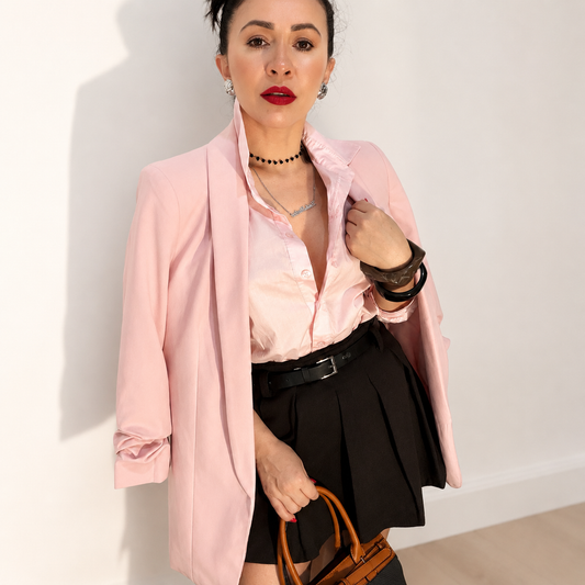 Blazer Alfaiataria Rosa Blush