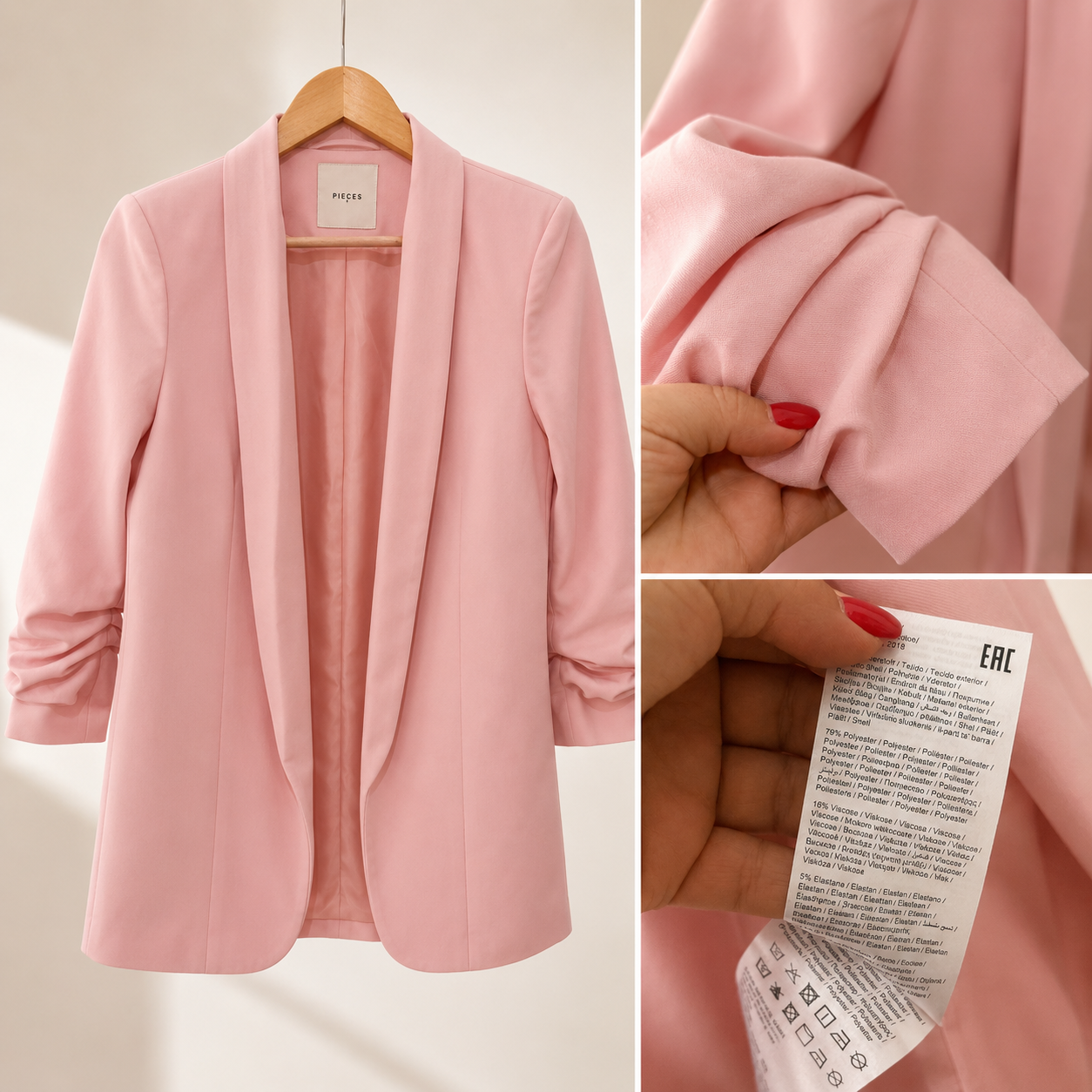 Blazer Alfaiataria Rosa Blush