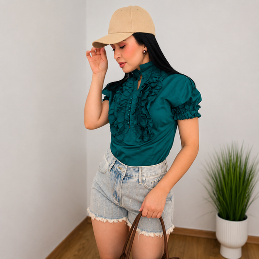 Blusa Charlotte Verde Esmeralda