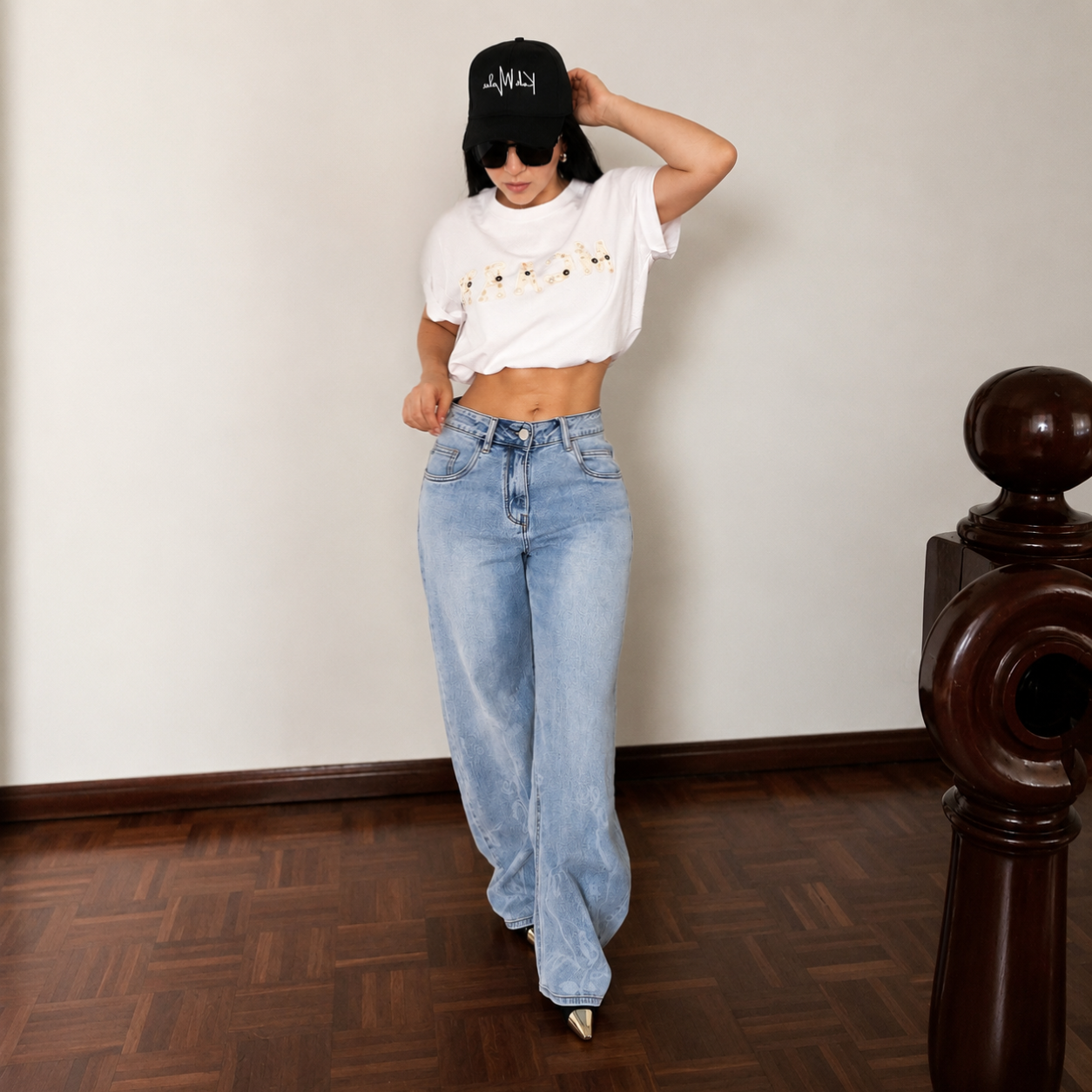 Calça Jeans Wide Leg Aura