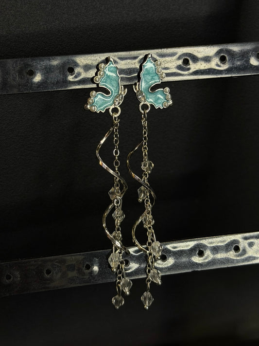 Brincos de Borboleta Azul