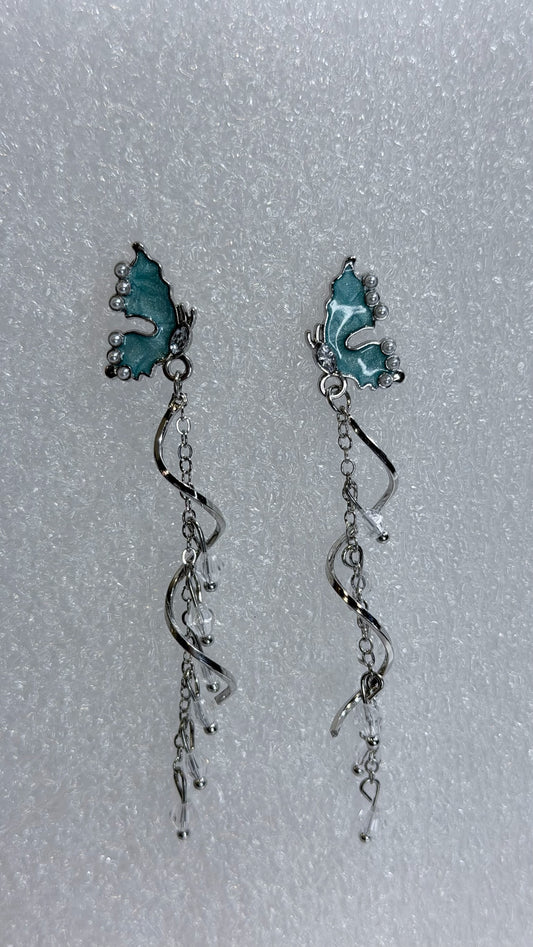 Brincos de Borboleta Azul