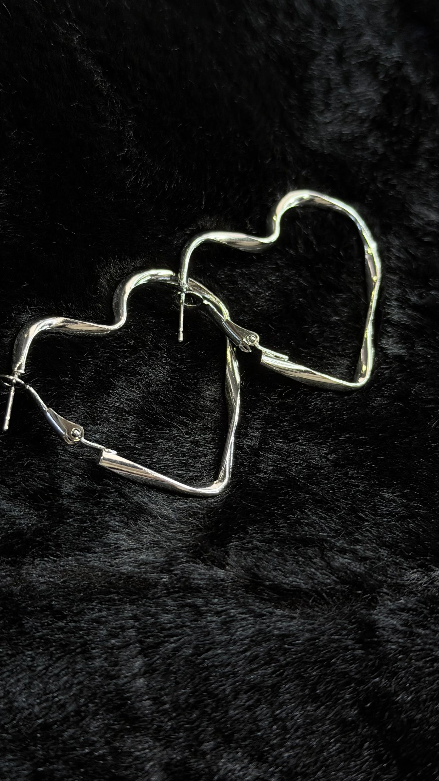 Brincos Coração Grande - Prata