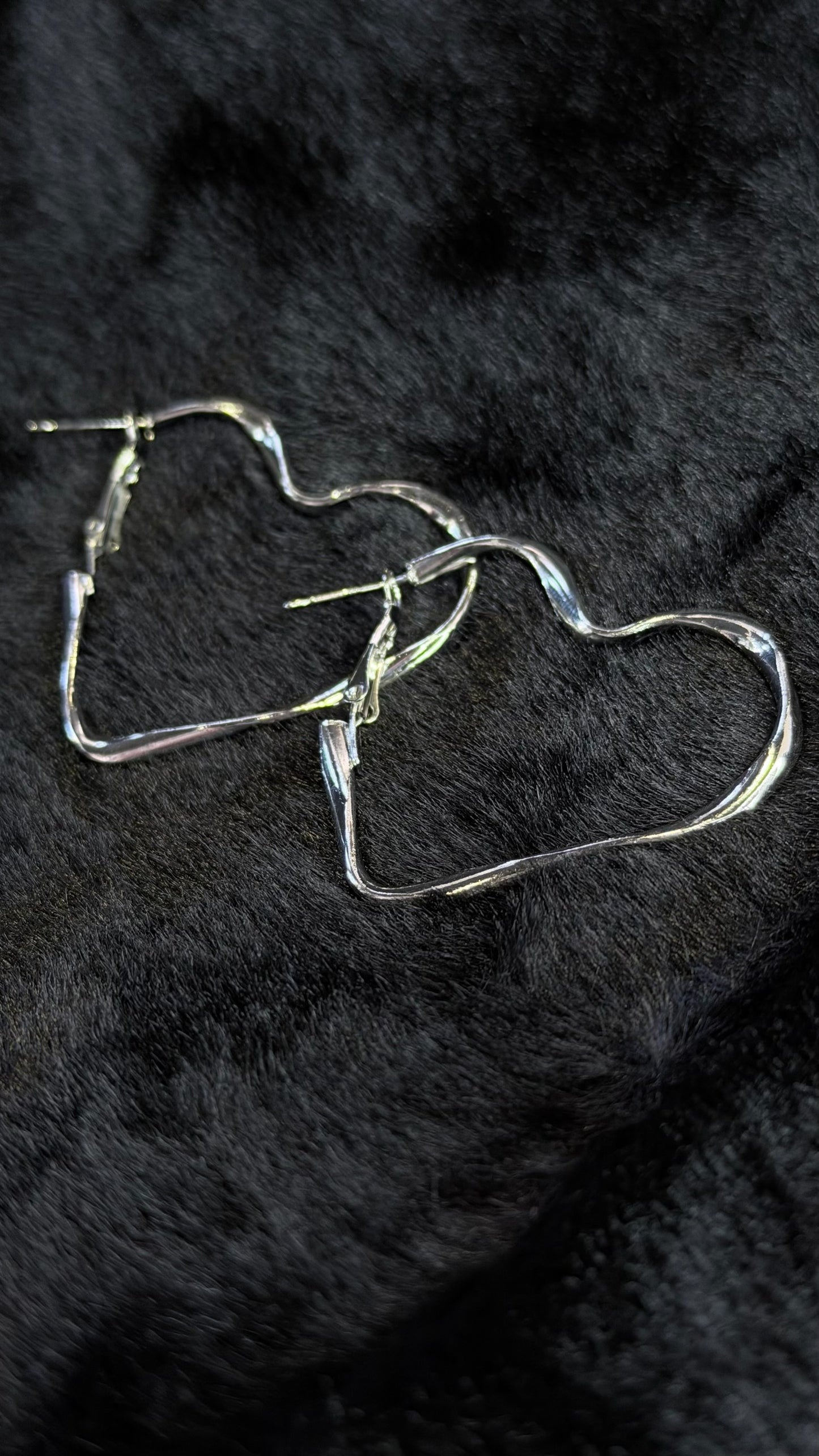 Brincos Coração Grande - Prata